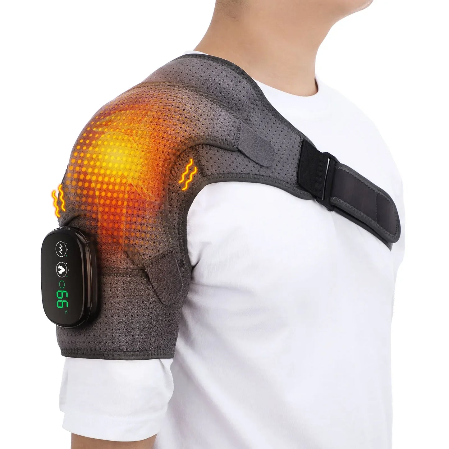 Heated Electric Shoulder & Back Massager – Adjustable Brace for Muscle Relaxation