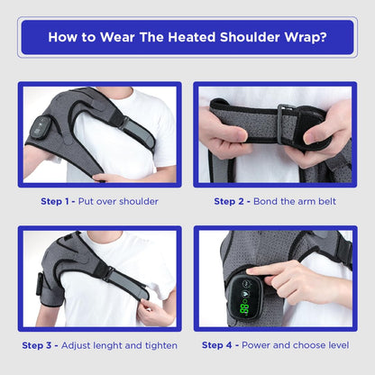 Heated Electric Shoulder & Back Massager – Adjustable Brace for Muscle Relaxation
