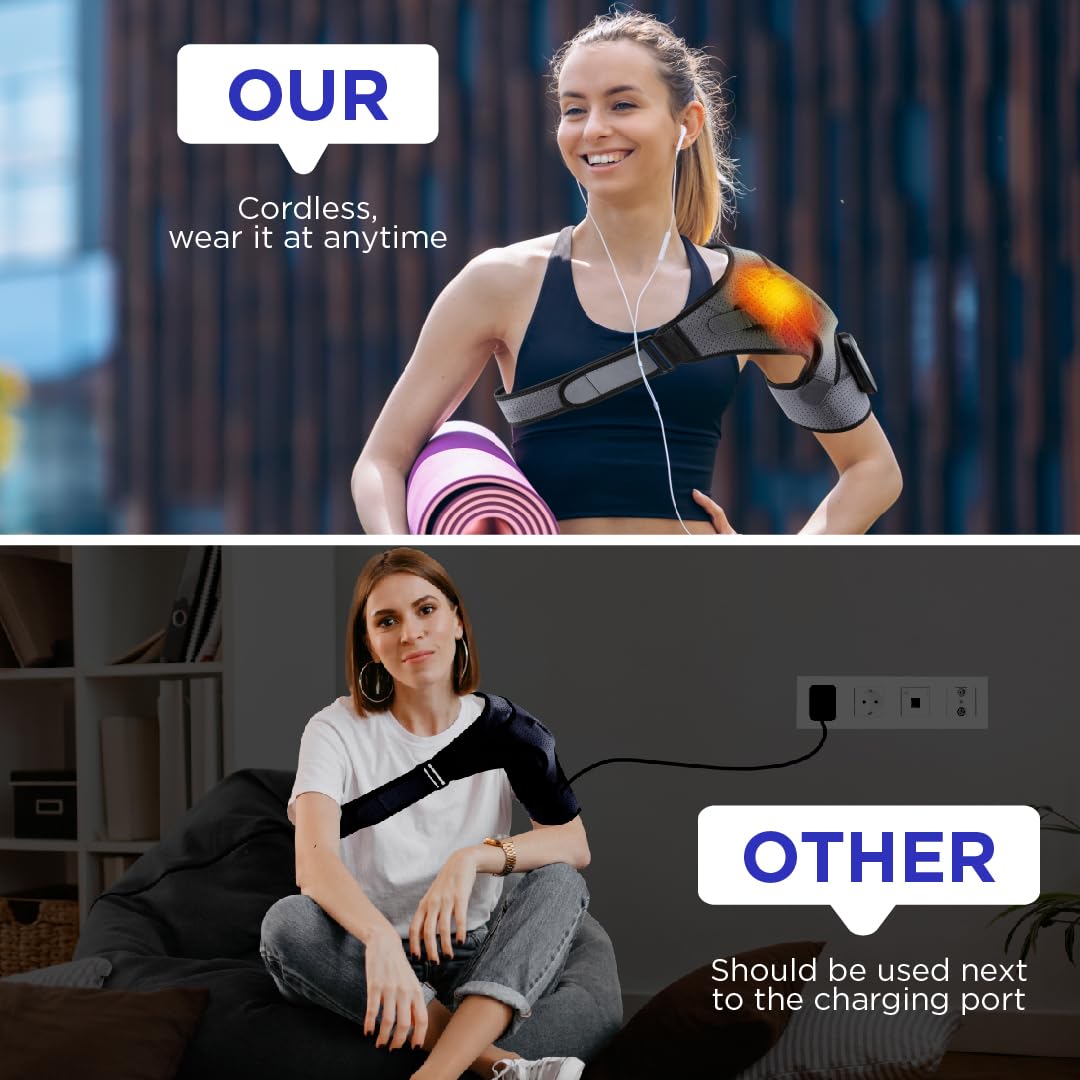 Heated Electric Shoulder & Back Massager – Adjustable Brace for Muscle Relaxation
