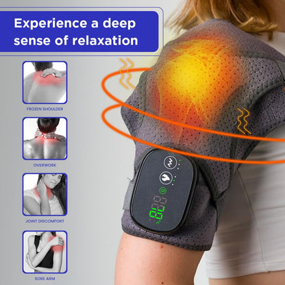 Heated Electric Shoulder & Back Massager – Adjustable Brace for Muscle Relaxation